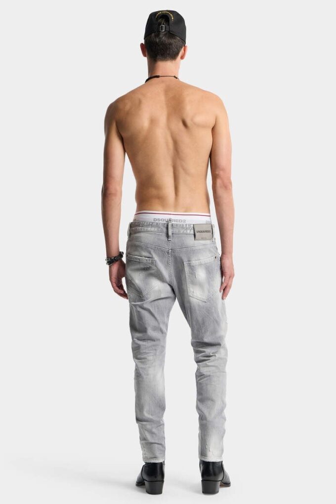 Slim Twist-Jeans met geborstelde grijze wassing