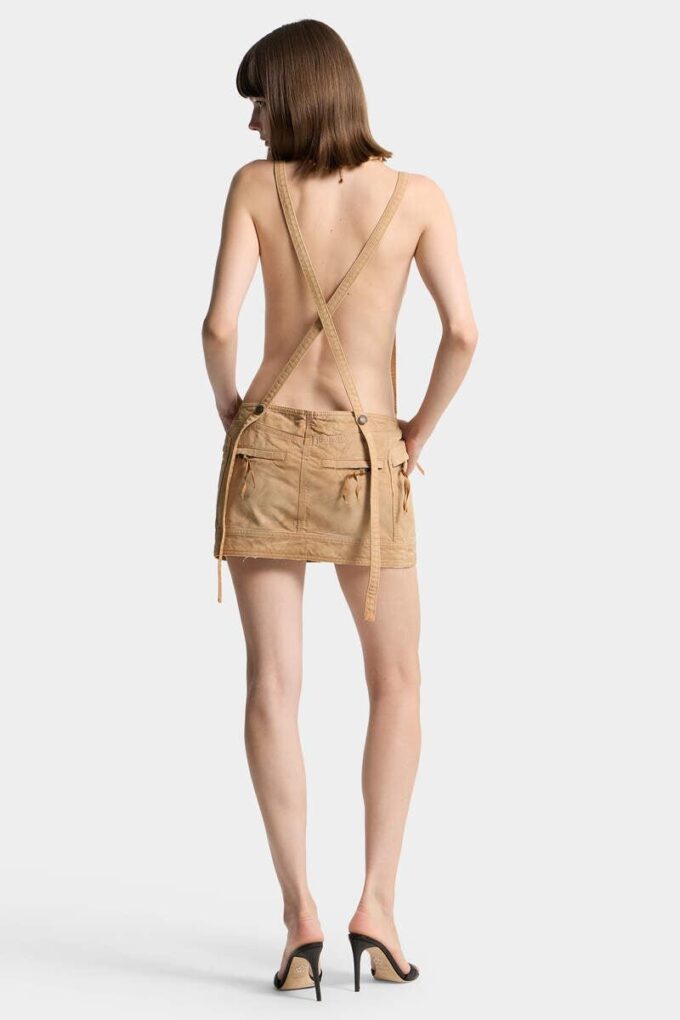 Utility-salopette met distressed-look