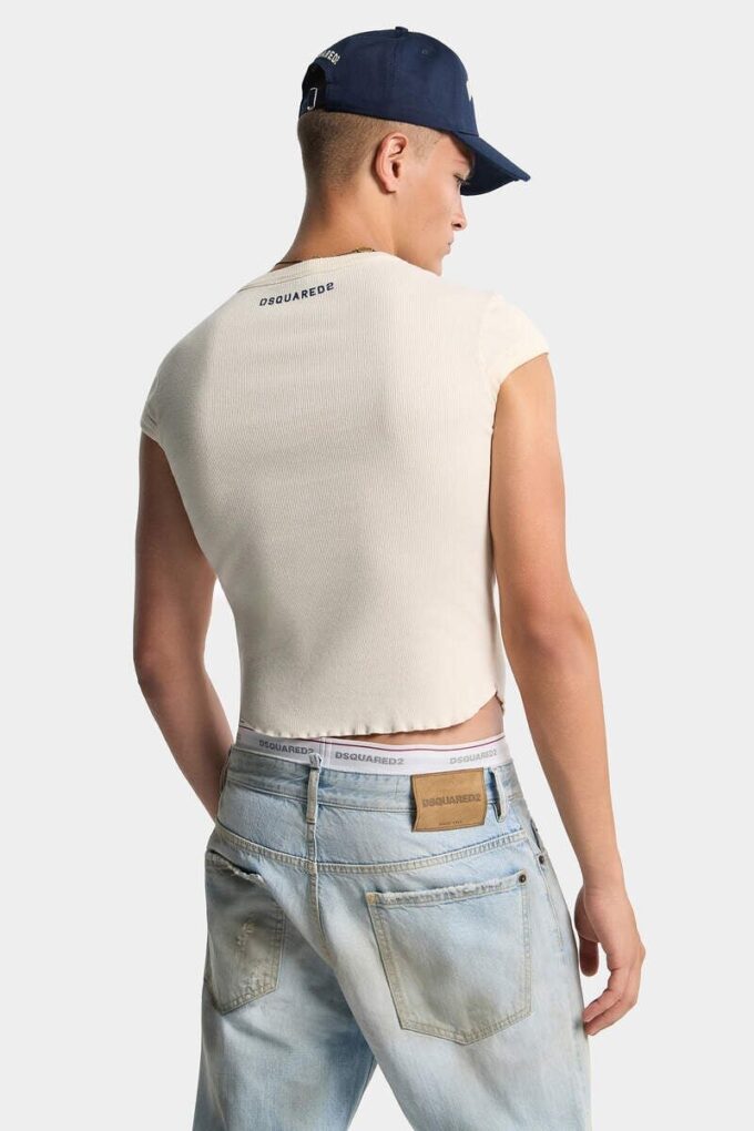 Vintage Fade T-shirt met halflange mouwen