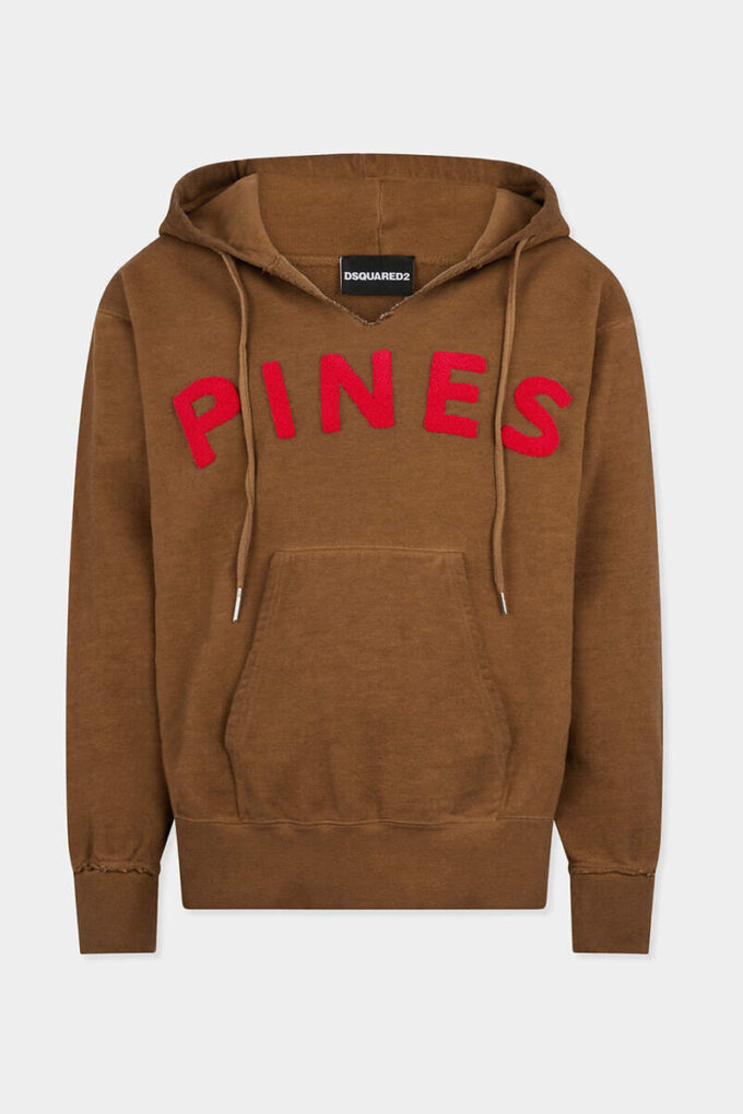 Vintage geverfde hoodie met lange, slanke pasvorm