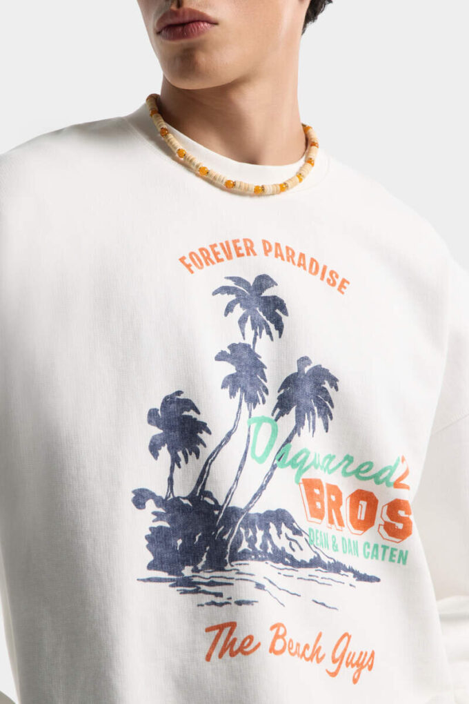 Zomerse vintage relaxte pasvorm met ronde hals