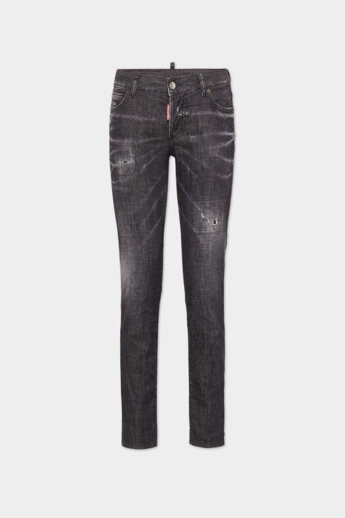 Zwarte, gemakkelijk te wassen Jennifer-Jeans met middelhoge taille Zwarte, gemakkelijk te wassen Jennifer-Jeans met middelhoge taille