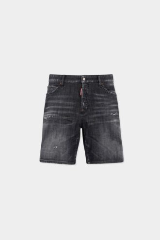 Zwarte marineblauwe korte broek met mistwas