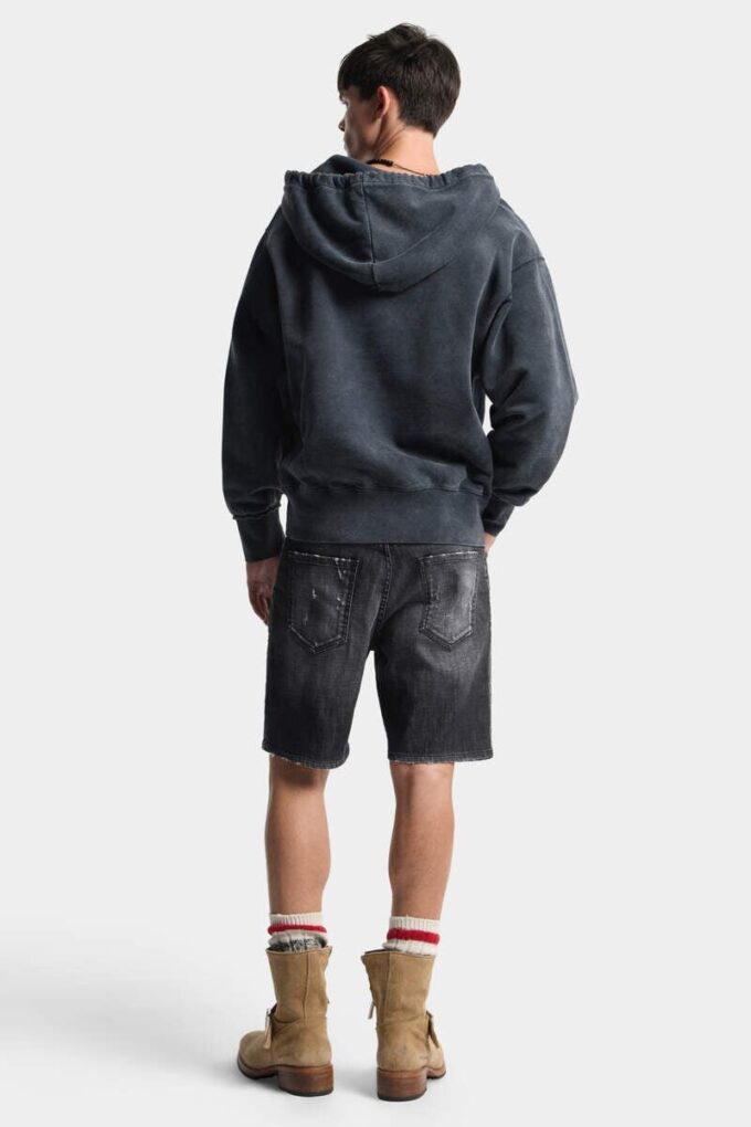 Zwarte marineblauwe korte broek met mistwas Zwarte marineblauwe korte broek met mistwas