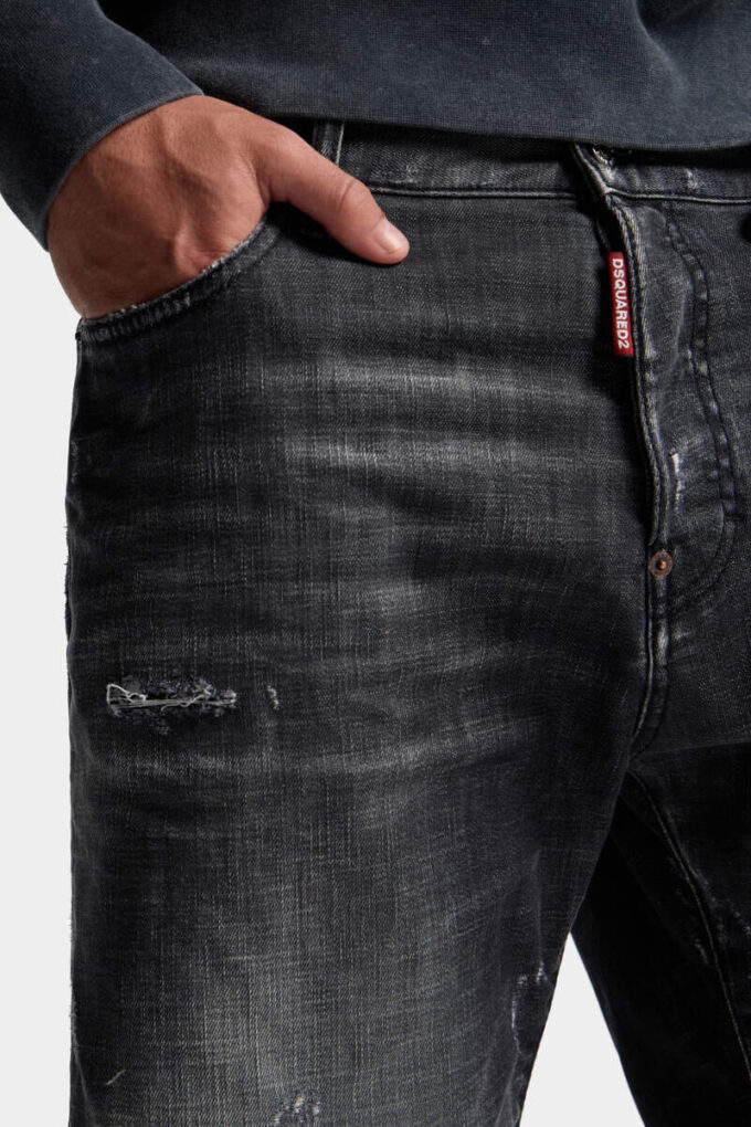 Zwarte marineblauwe korte broek met mistwas Zwarte marineblauwe korte broek met mistwas
