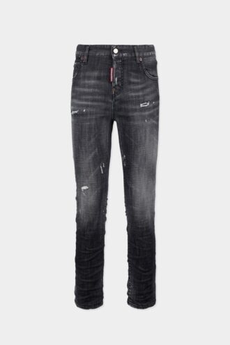 Zwarte Teddy-Jeans met mistwas