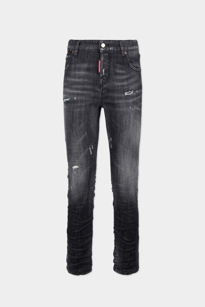 Zwarte Teddy-Jeans met mistwas