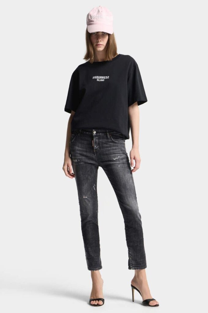 Zwarte Teddy-Jeans met mistwas