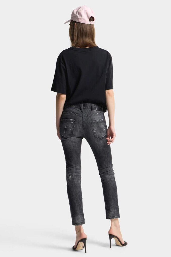 Zwarte Teddy-Jeans met mistwas
