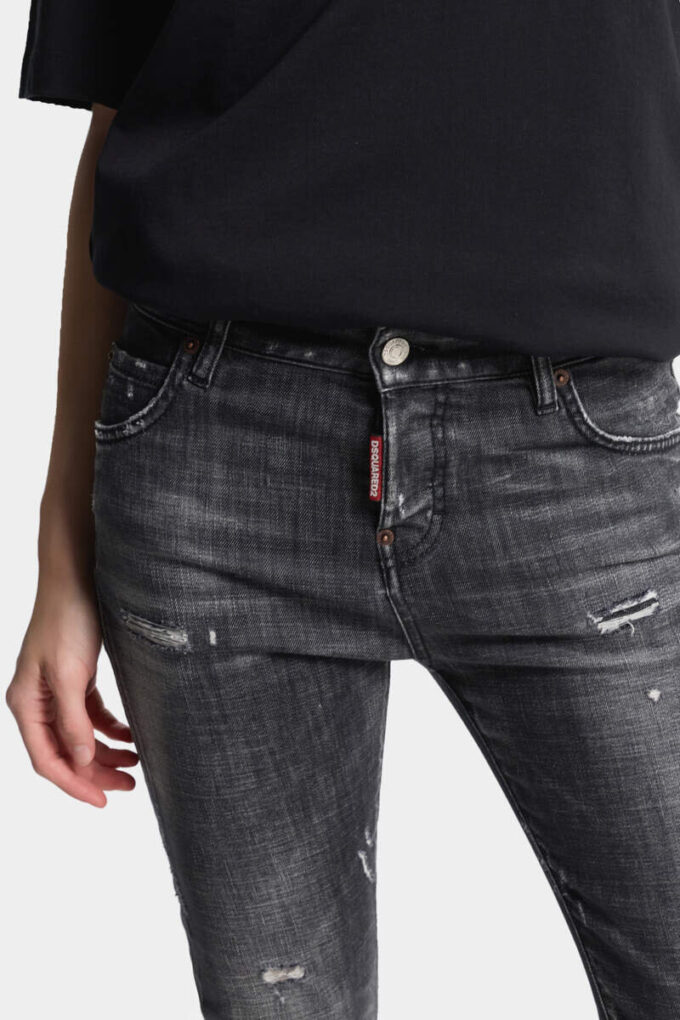 Zwarte Teddy-Jeans met mistwas